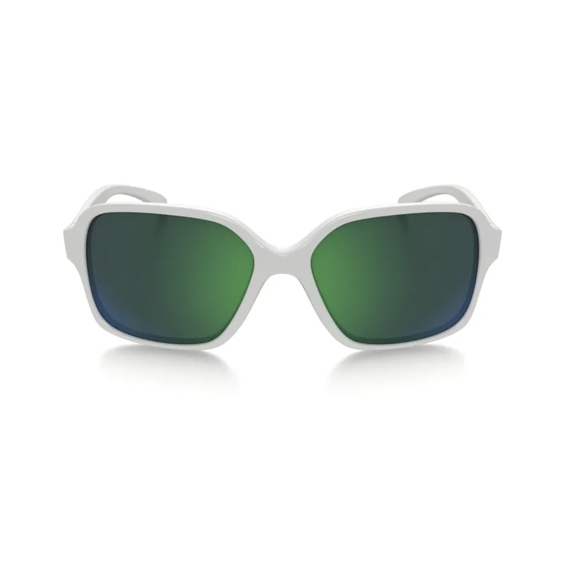 Oakley Proxy Sunglasses in Polished White with Jade Iridium Lens-2