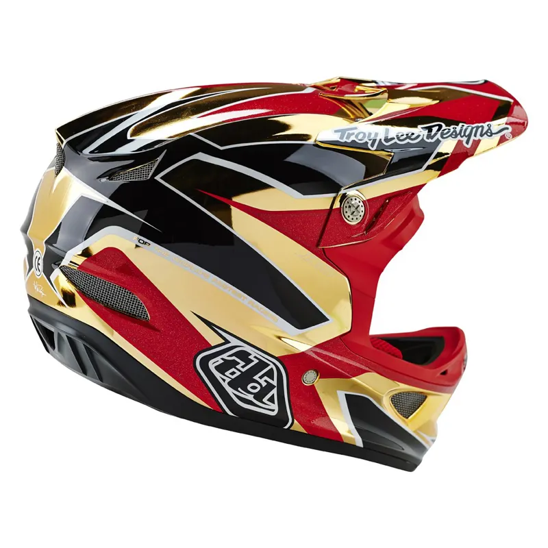 2016 Troy Lee Designs D3 Reflex Composite Full Face Helmet Gold Chrome-2