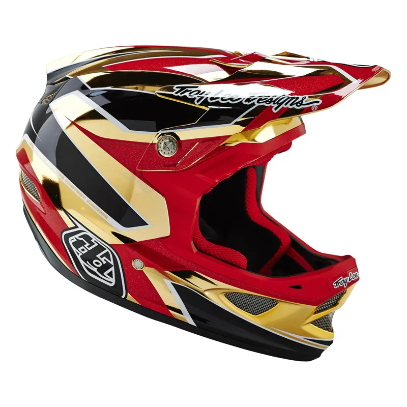 2016 Troy Lee Designs D3 Reflex Composite Full Face Helmet Gold Chrome-3