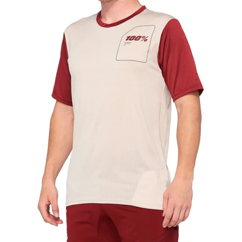 100% Ridecamp Jersey in Stone/Brick