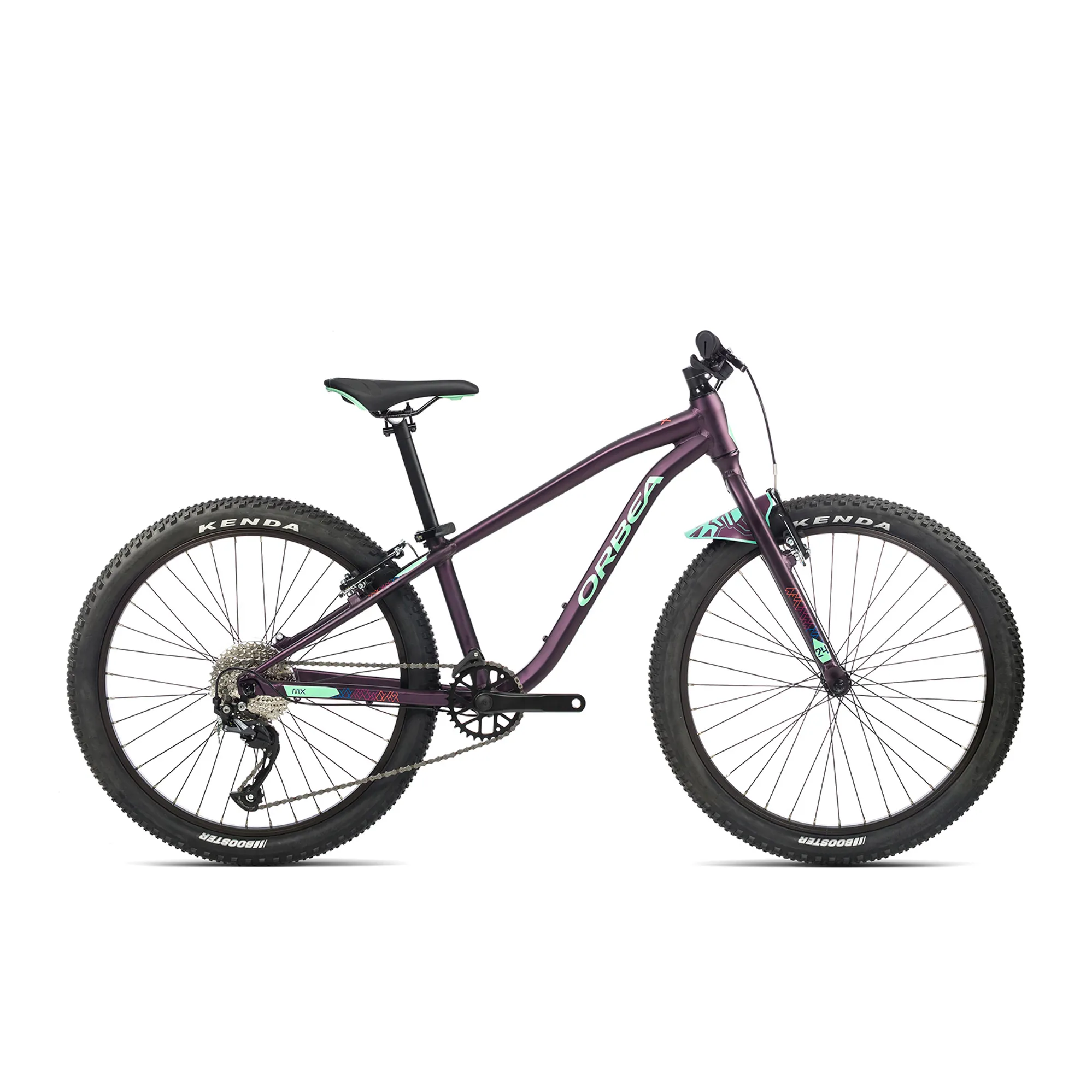 2021 Orbea MX 24 Team Kids Mountain Bike in Purple/Mint