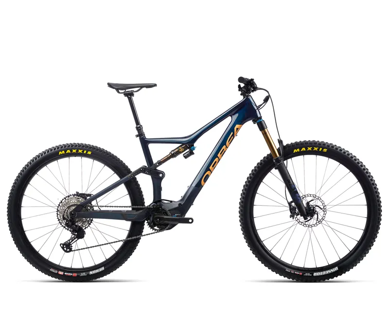 2021 Orbea Rise M10 Carbon Electric Mountain in Coal Blue/Gold