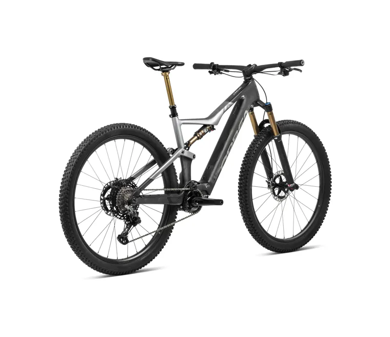 2024 Orbea Rise M20 Electric Mountain Bike in Carbon Raw/Shark Grey-2