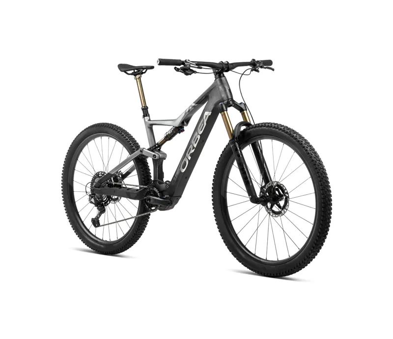 2024 Orbea Rise M20 Electric Mountain Bike in Carbon Raw/Shark Grey-1