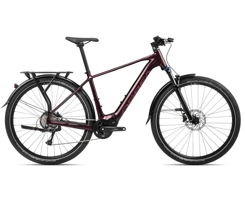 2024 Orbea Kemen 40 Trekking Electric Bike in Metallic Burgundy Red