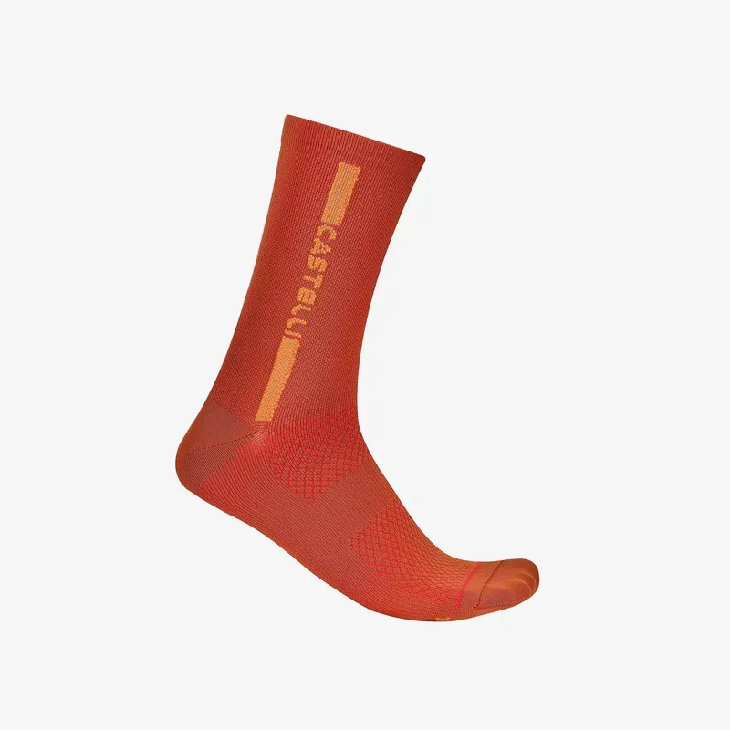 Castelli Linea Logo 15 Socks in Paprika/Mango Mojito