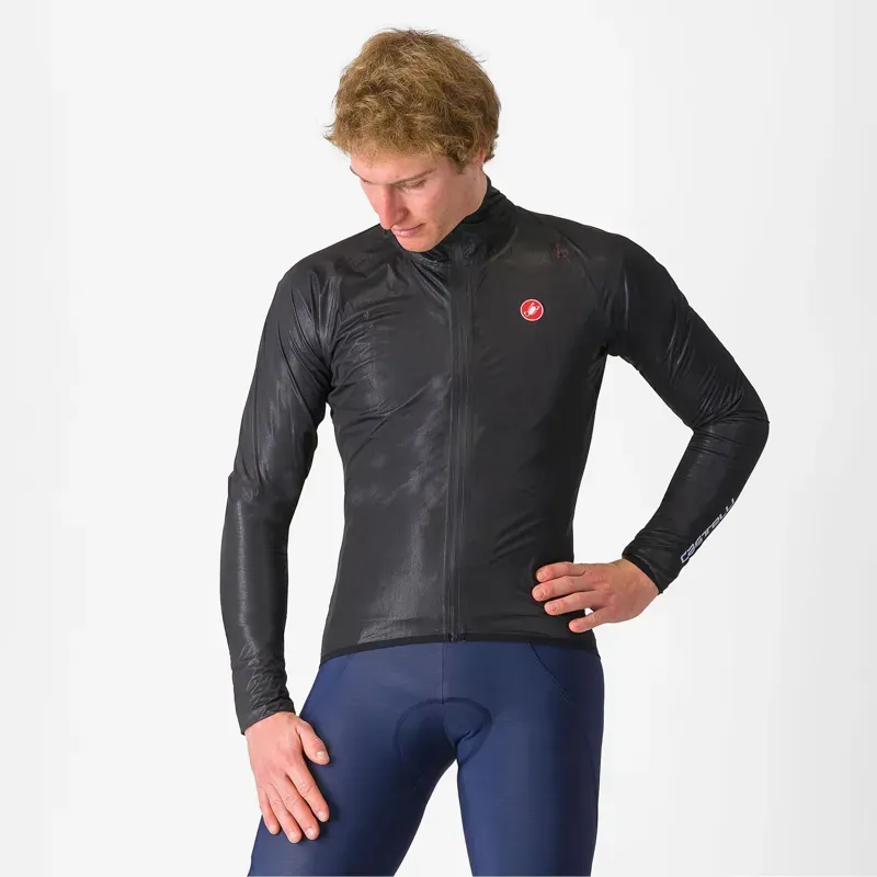 Castelli Squall Shell Men's Jacket In Light Black/Silver Grey