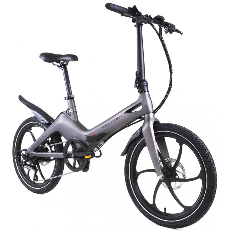 Falcon Flo Folding Electric Bike in Matte Grey-1