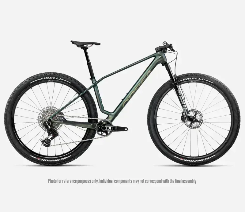 2026 Orbea Alma M-Team AXS Mountain Bike in Seaweed Carbon View