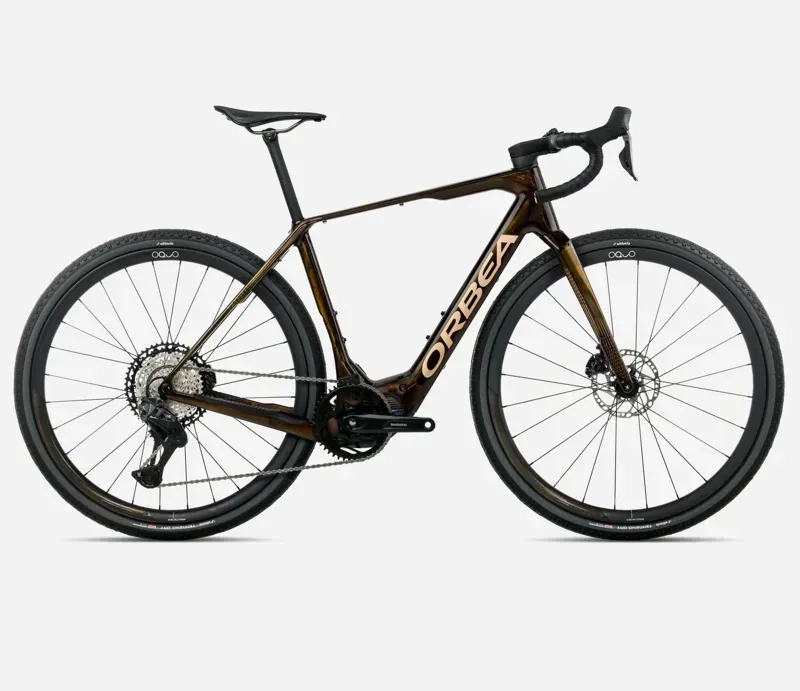 2026 Orbea Denna M20i E-Road Bike in Caramel Carbon View/Golden Sand