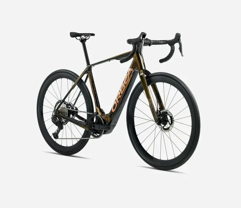2026 Orbea Denna M20i E-Road Bike in Caramel Carbon View/Golden Sand-1