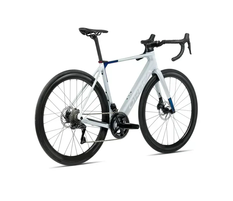 2026 Orbea Gain M20i E-Road Bike In Halo Silver Carbon/Blue Carbon-2