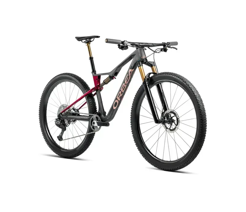 2026 Orbea Oiz M-Team AXS Mountain Bike - Diamond Carbon View/Cherry Red-1