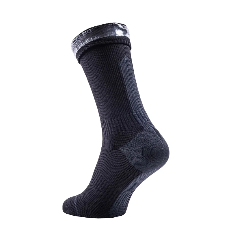 Sealskinz Road Thin Mid Waterproof Socks with Hydrostop Black/Grey-1
