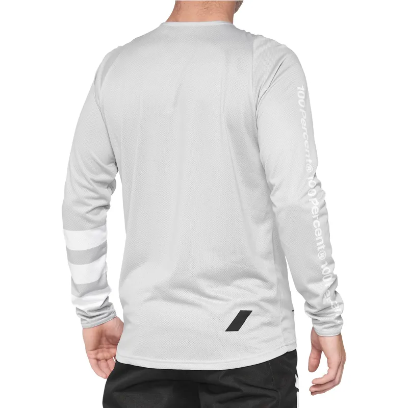100% R-Core Long Sleeve MTB Jersey in Vapor / White-1