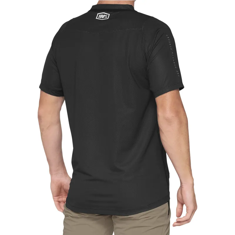 100% Celium Short Sleeve MTB Jersey in Black / Dark Grey-1