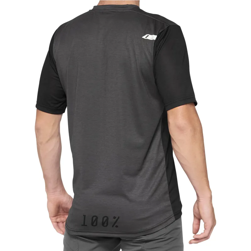 100% Airmatic Short Sleeve MTB Jersey in Black/ Charcoal-1
