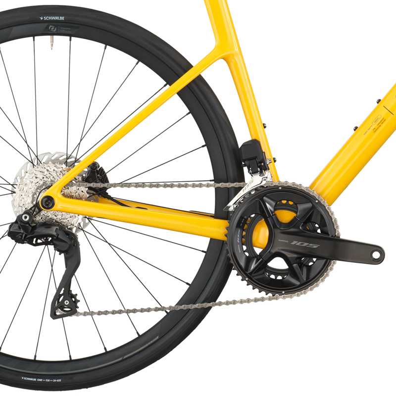 2026 Scott Addict 40 Carbon Road Bike in Vivid Yellow-3