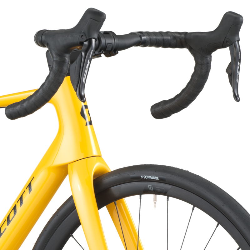 2026 Scott Addict 40 Carbon Road Bike in Vivid Yellow-4