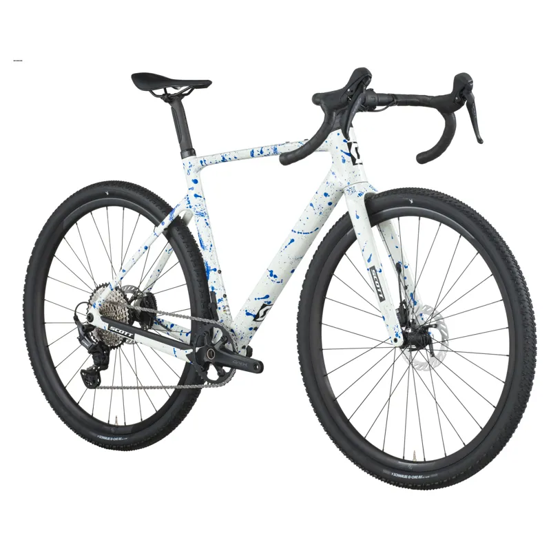 2026 Scott Addict 30 Gravel Bike in White/Splatter Blue-1