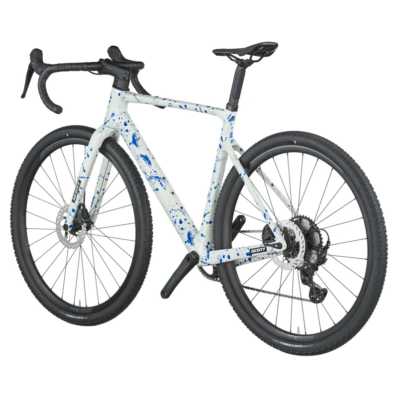 2026 Scott Addict 30 Gravel Bike in White/Splatter Blue-2