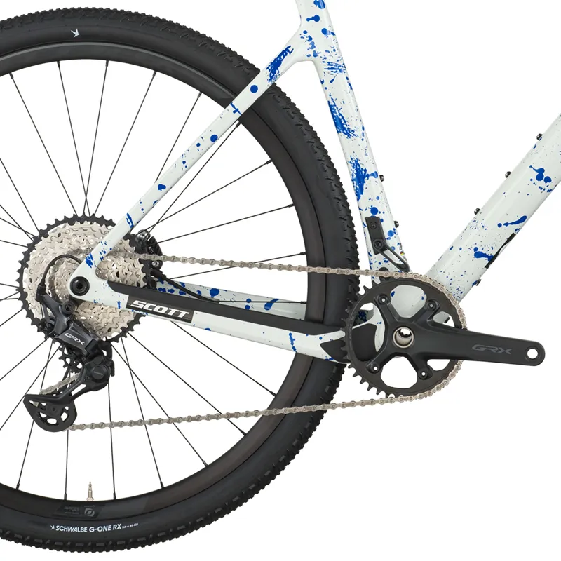 2026 Scott Addict 30 Gravel Bike in White/Splatter Blue-3