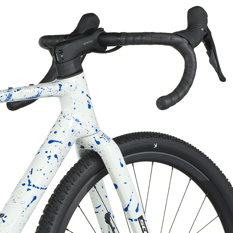2026 Scott Addict 30 Gravel Bike in White/Splatter Blue-4