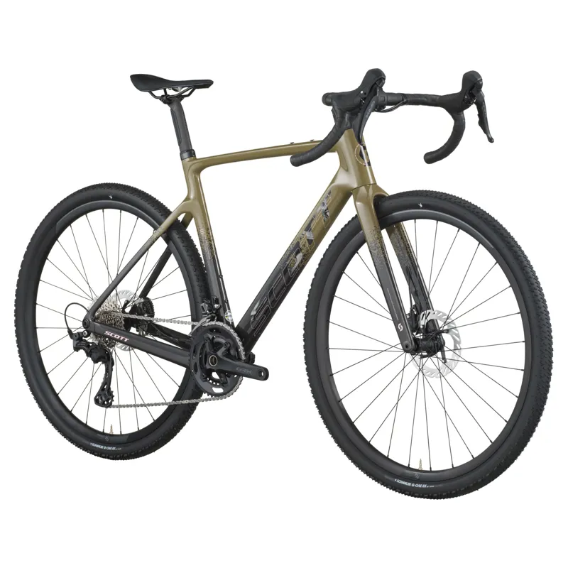 2026 Scott Addict Gravel 40 Gravel Bike in Kaki Green/Carbon Black-1