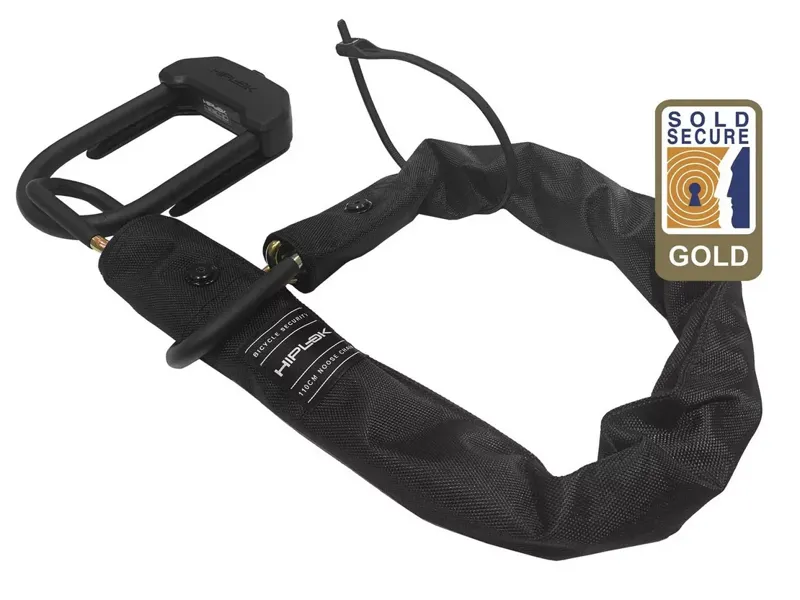 Hiplok E-DX Chain and U-Lock Combo in Black Sold Secure Gold