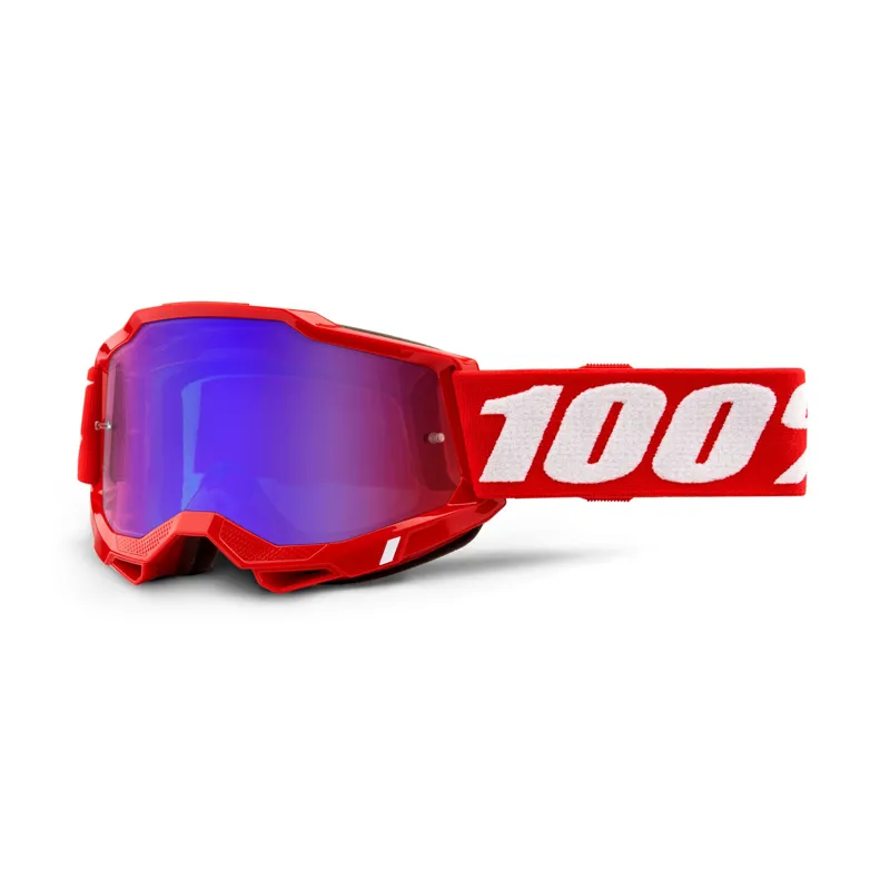 100% Accuri 2 Goggle Red with Red/Blue Mirror Lens