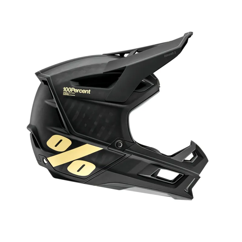 2021 100% Aircraft 2 Carbon Full Face Helmet in Black / Light Yellow