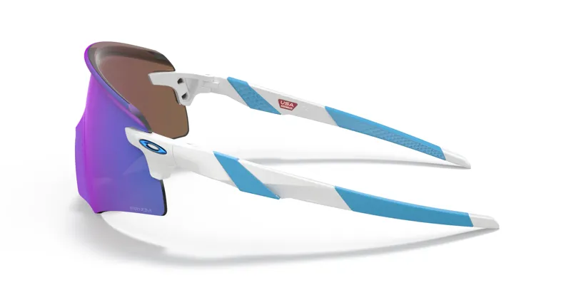 Oakley Encoder Sunglasses in Polished White / PRIZM Sapphire-2