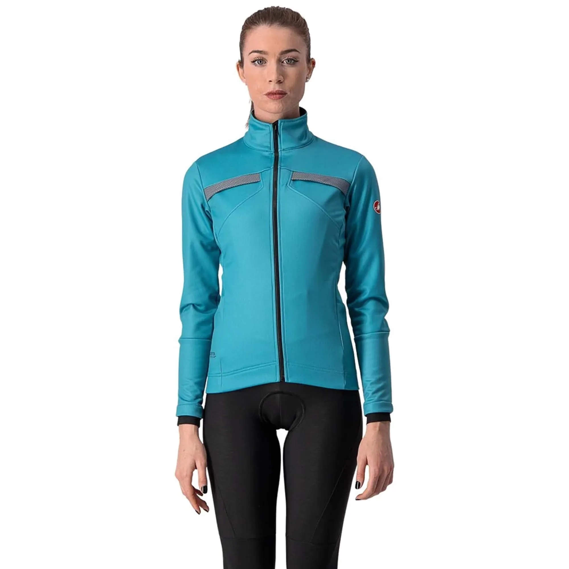 Castelli Women s Dynamica Jacket Teal Blue Reflex Silver