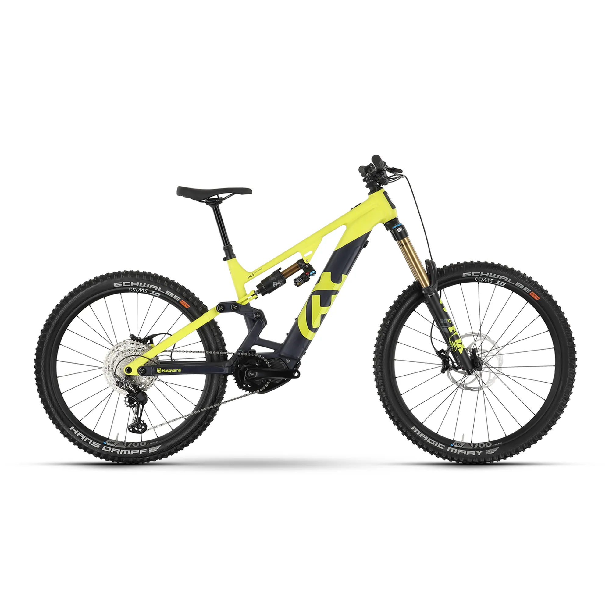 Husqvarna Hard Cross Electric Mountain Bike in Yellow and Blue