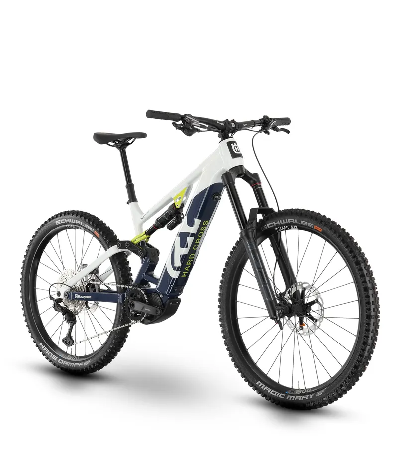 Husqvarna Hard Cross 3 Electric Mountain Bike in White and Blue-1