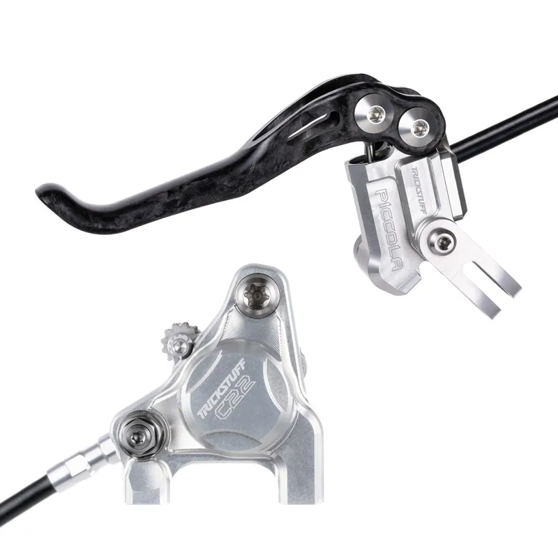 Trickstuff Piccola Carbon Disc Brake Set - Silver Lever/Reservoir Cap