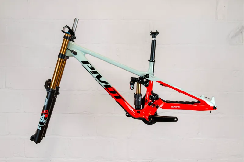 Pivot Cycles Phoenix Downhill Frame Set and Forks in Red/Mint - Medium-2