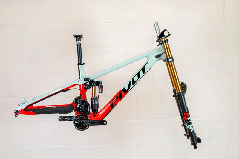 Pivot Cycles Phoenix Downhill Frame Set and Forks in Red/Mint - Medium-1