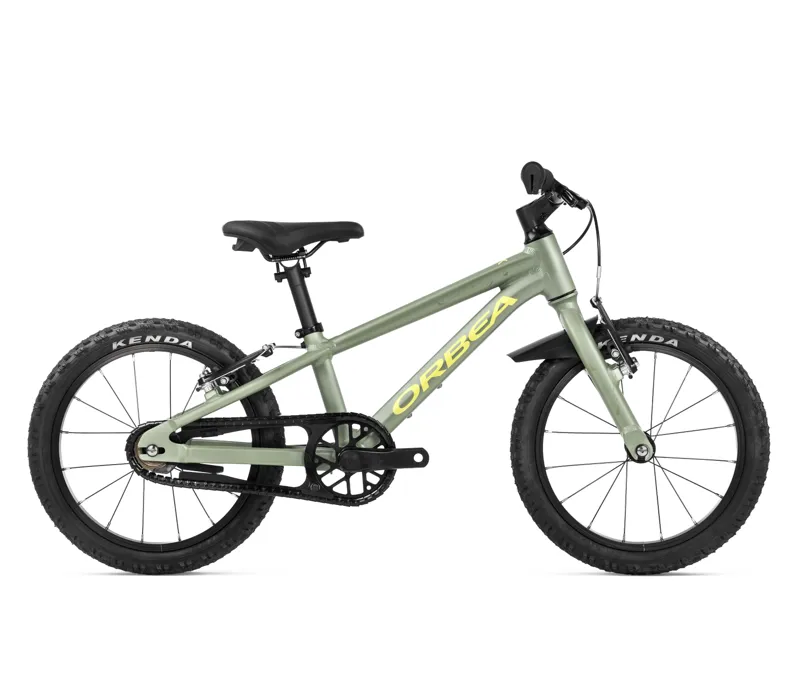 Orbea MX 16 Junior Bike In Metallic Green Artichoke/Yellow