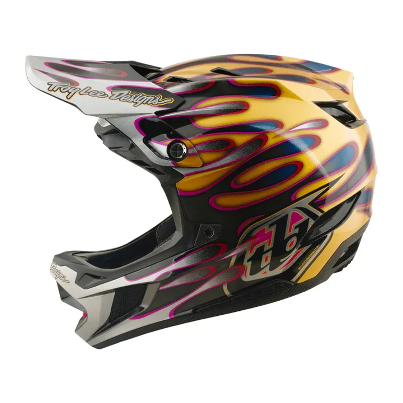 Troy Lee Designs D4 Carbon MIPS Helmet - Overspray in Gold/Black