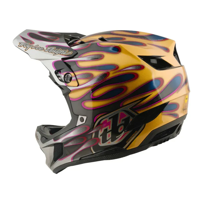 Troy Lee Designs D4 Carbon MIPS Helmet - Overspray in Gold/Black-1