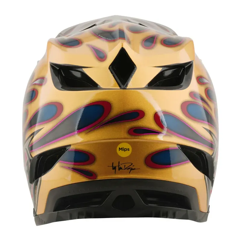 Troy Lee Designs D4 Carbon MIPS Helmet - Overspray in Gold/Black-2