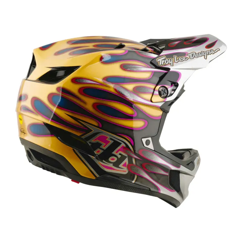 Troy Lee Designs D4 Carbon MIPS Helmet - Overspray in Gold/Black-3