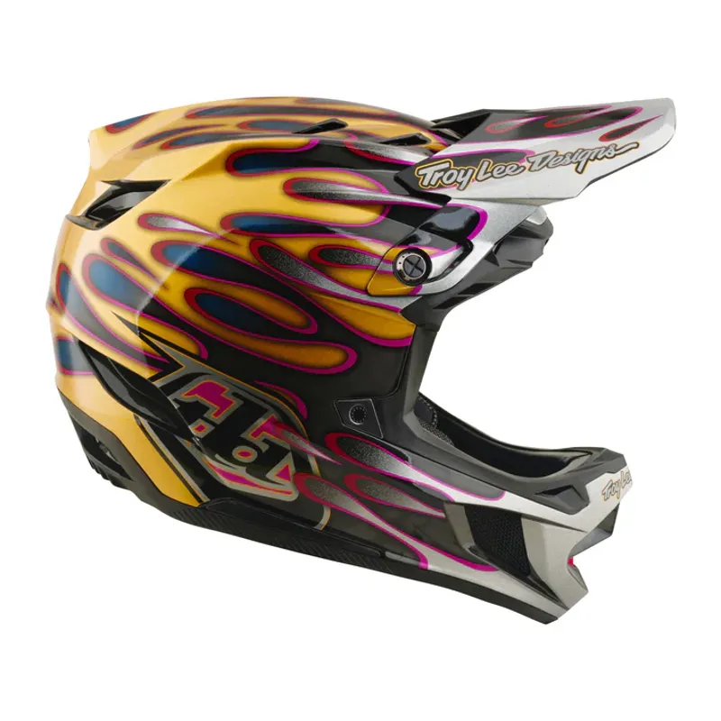 Troy Lee Designs D4 Carbon MIPS Helmet - Overspray in Gold/Black-4