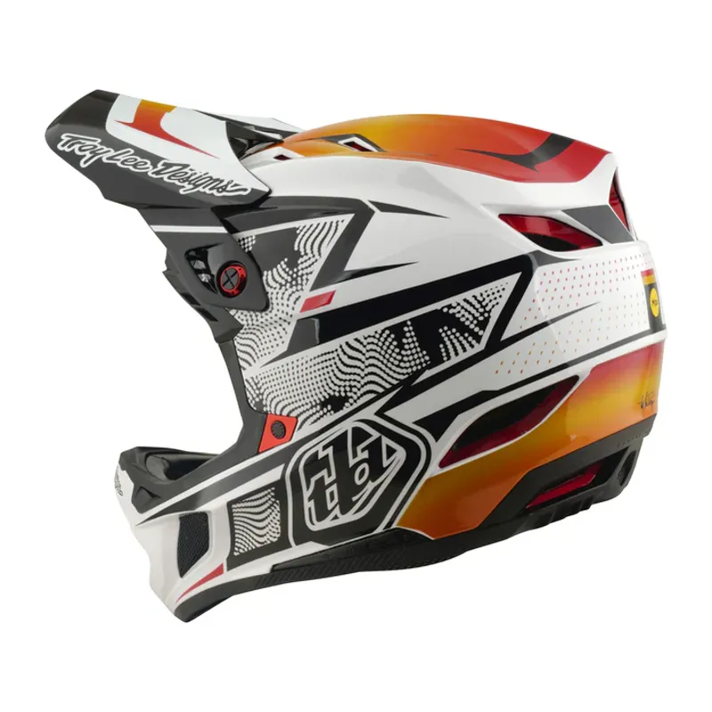 Troy Lee Designs D4 Composite MIPS Helmet - Lined Up in White-1