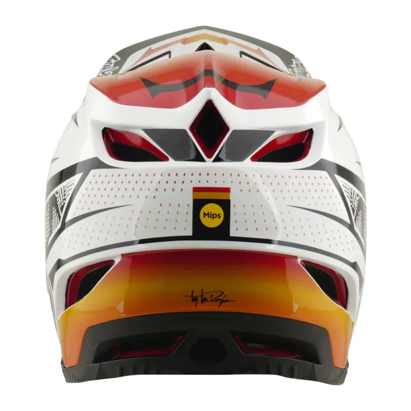 Troy Lee Designs D4 Composite MIPS Helmet - Lined Up in White-2