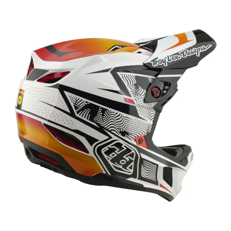 Troy Lee Designs D4 Composite MIPS Helmet - Lined Up in White-3