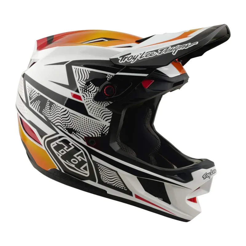 Troy Lee Designs D4 Composite MIPS Helmet - Lined Up in White-5