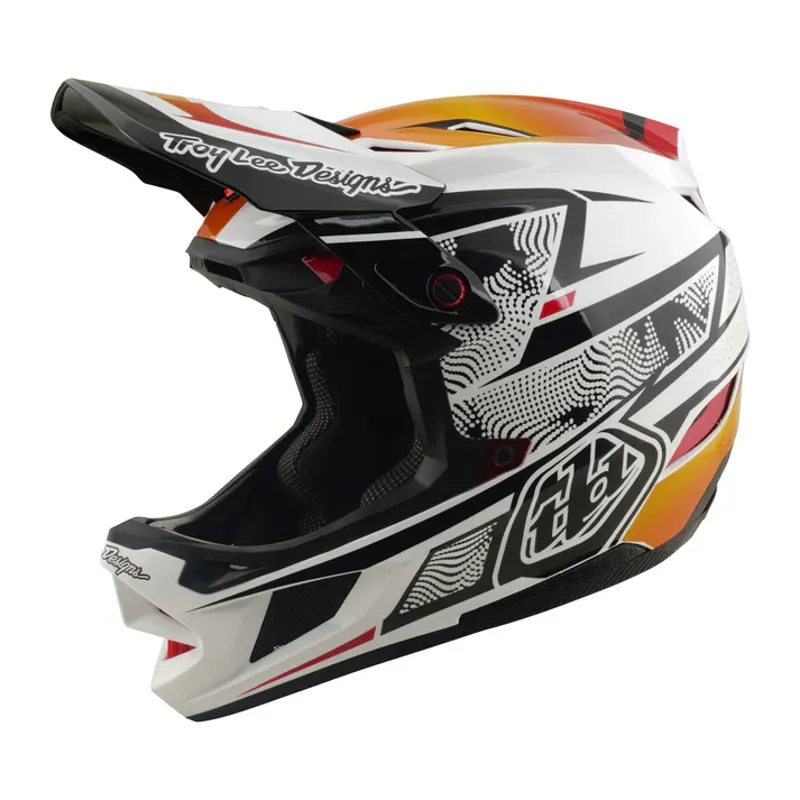 Troy Lee Designs D4 Composite MIPS Helmet - Lined Up in White-6
