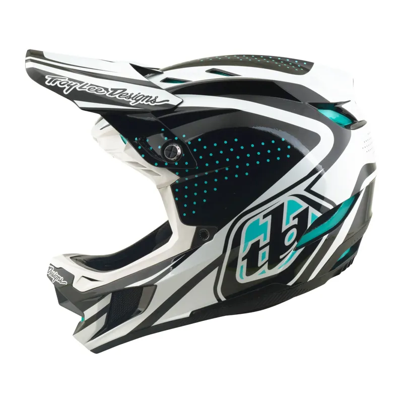 Troy Lee Designs D4 Polyacrylite Helmet - The Line in Charcoal/White